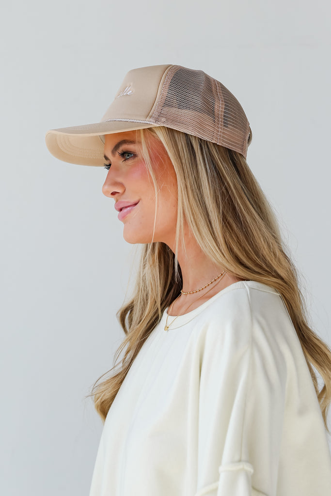 Taupe Greenville Trucker Hat side view