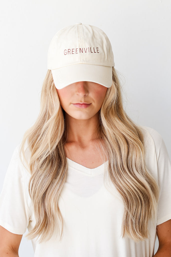 Ivory Greenville Embroidered Hat