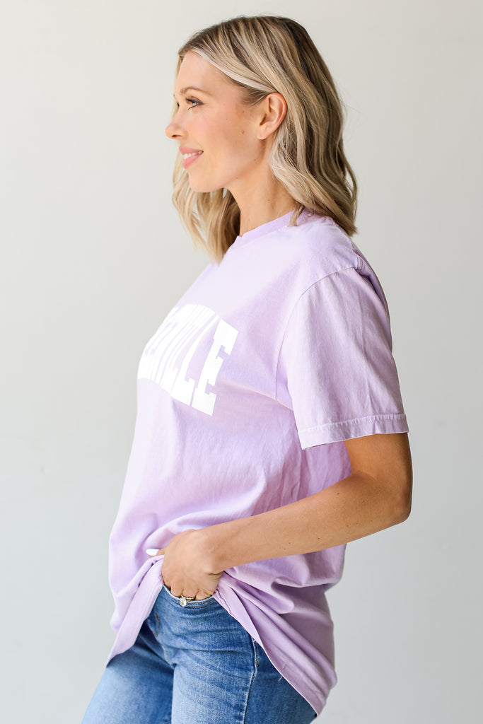 Lavender Greenville Tee side view