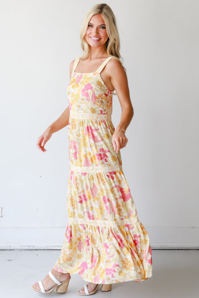 Floral Tiered Maxi Dress side view