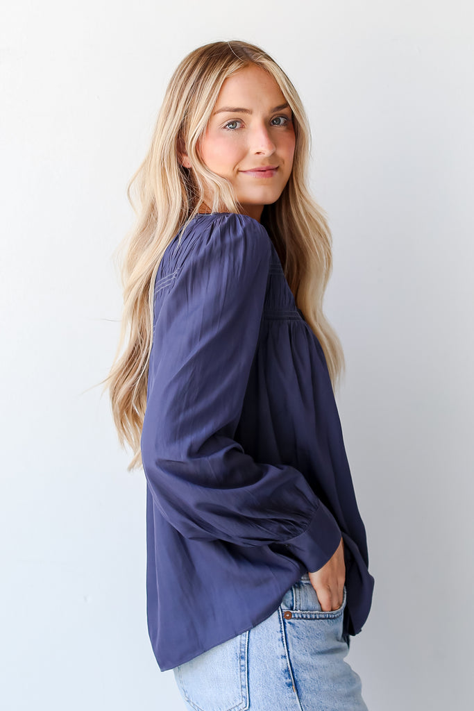 charcoal Blouse side view