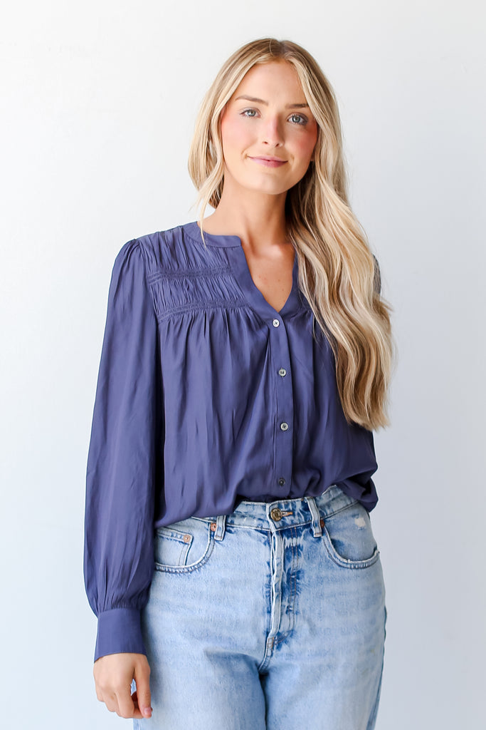 charcoal Blouse tucked in