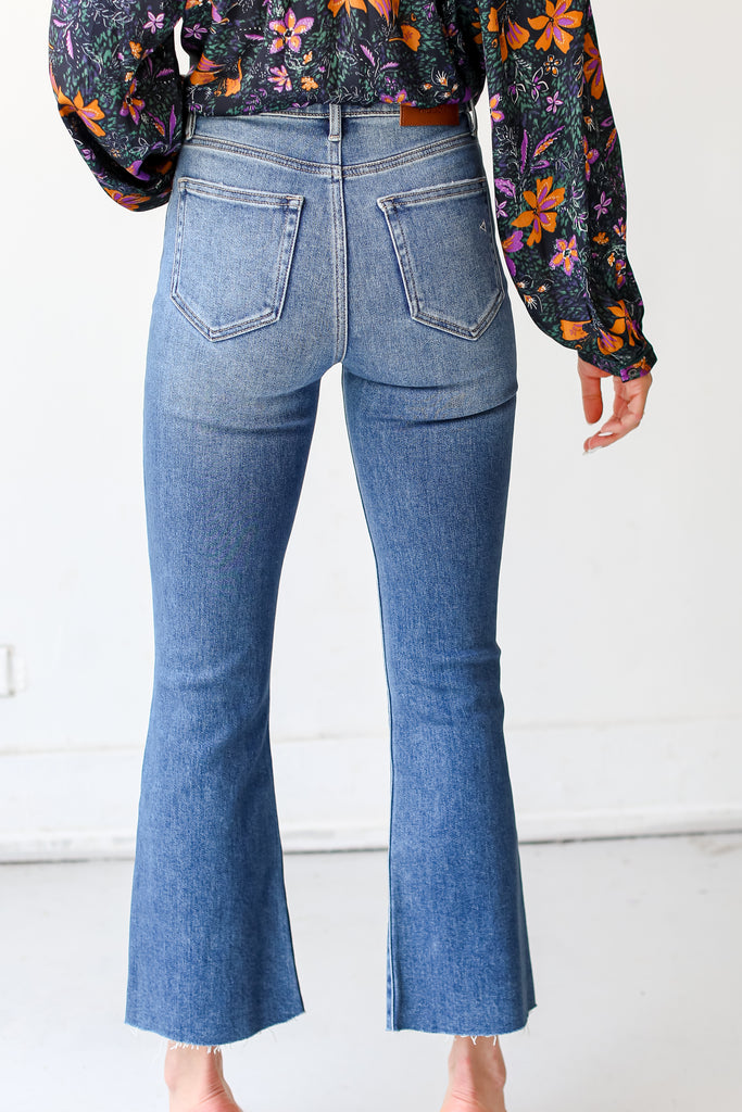 Distressed Crop Flare Jeans back view