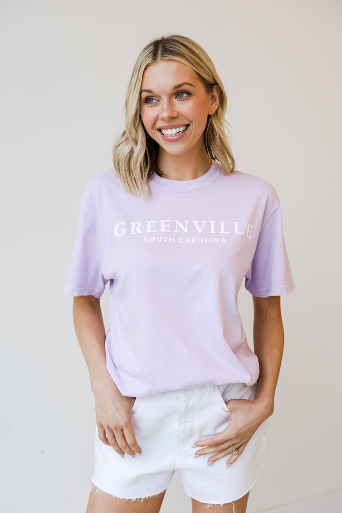 Lavender Greenville South Carolina Tee front view