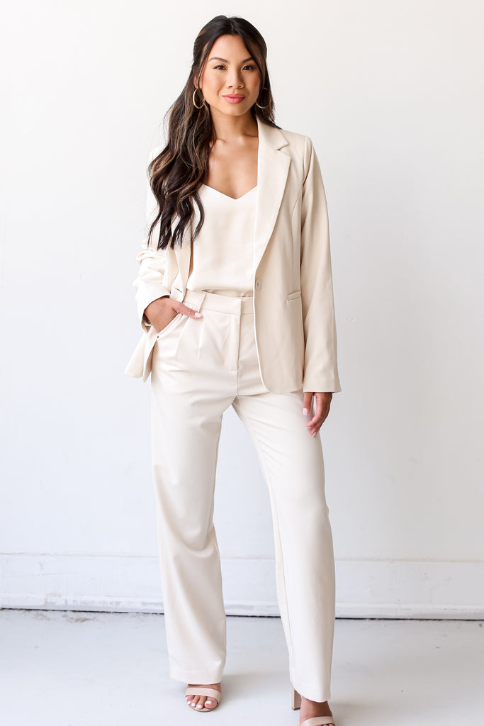 ivory Trouser Pants on model