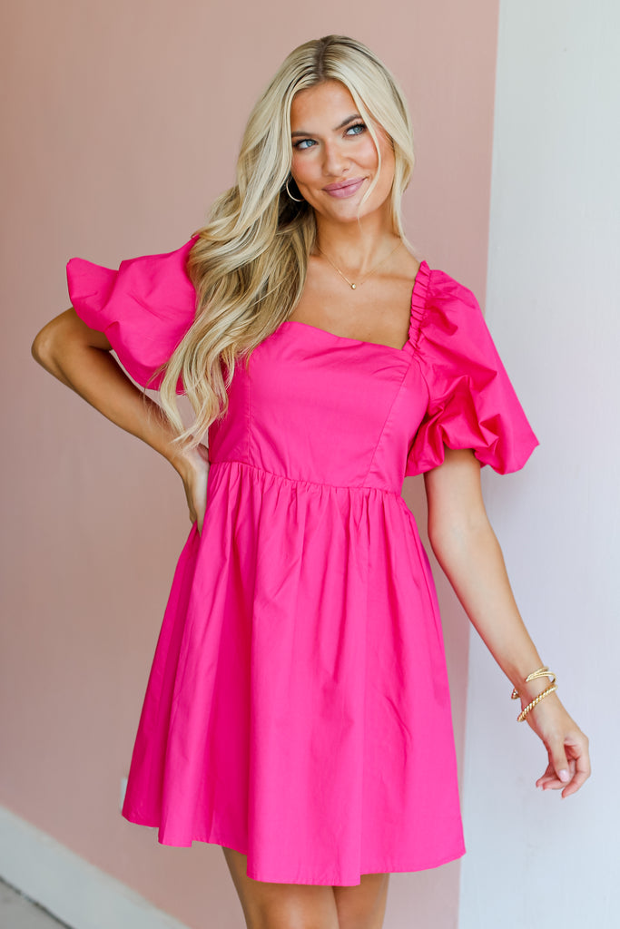 pink Babydoll Mini Dress