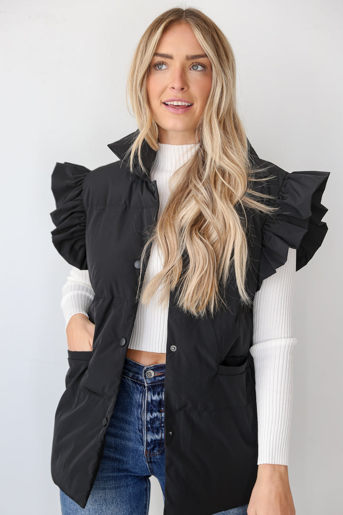 black Puffer Vest