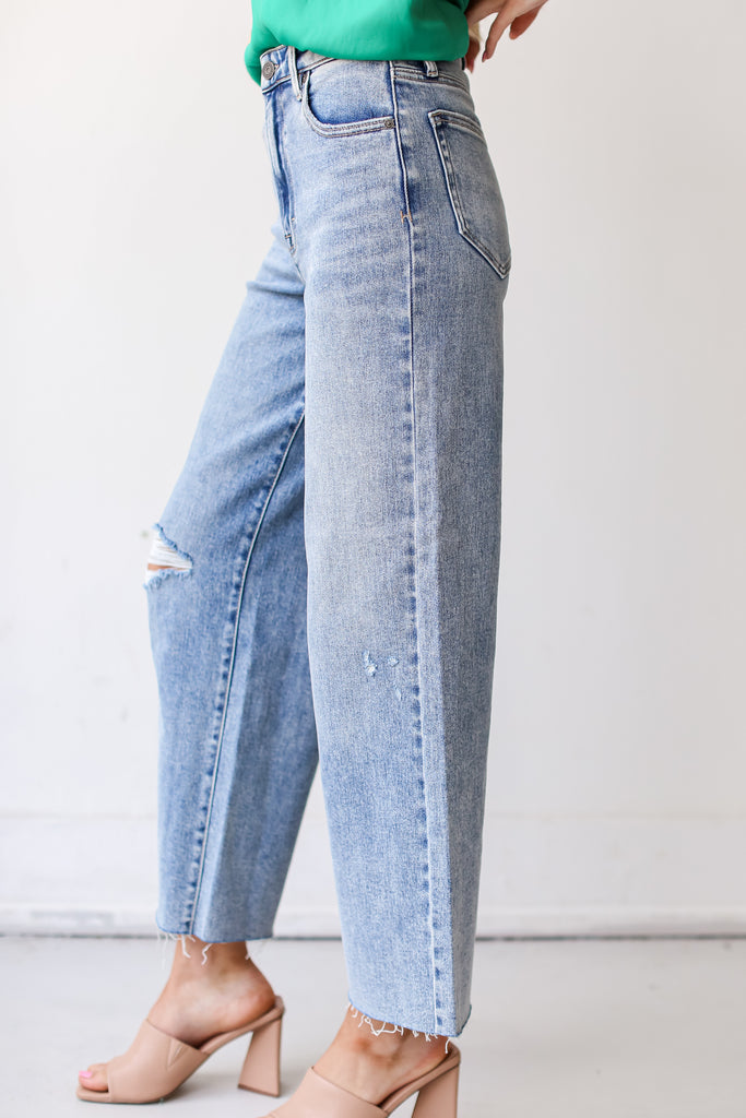 Distressed Wide Leg Jeans side view