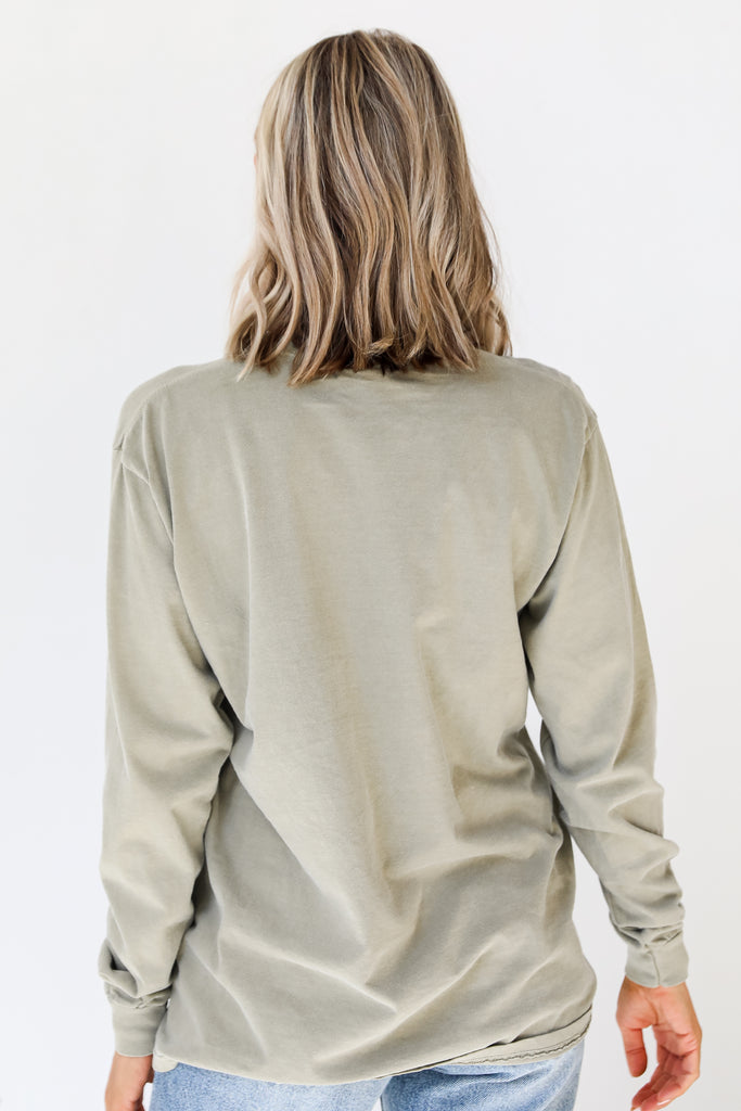 Light Olive Greenville South Carolina Long Sleeve Tee back view