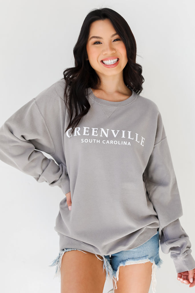 Grey Greenville South Carolina Pullover front view