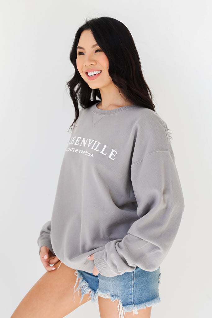 Grey Greenville South Carolina Pullover side view