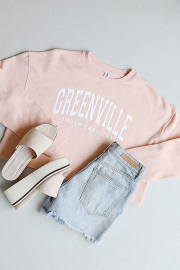 Peach Greenville South Carolina Cropped Pullover